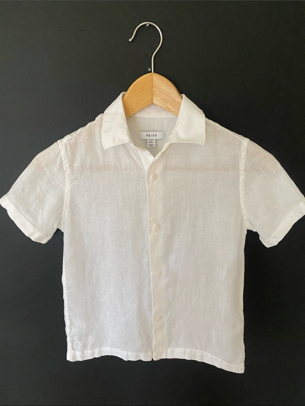 Reiss Kid’s White Linen Button-Down Shirt